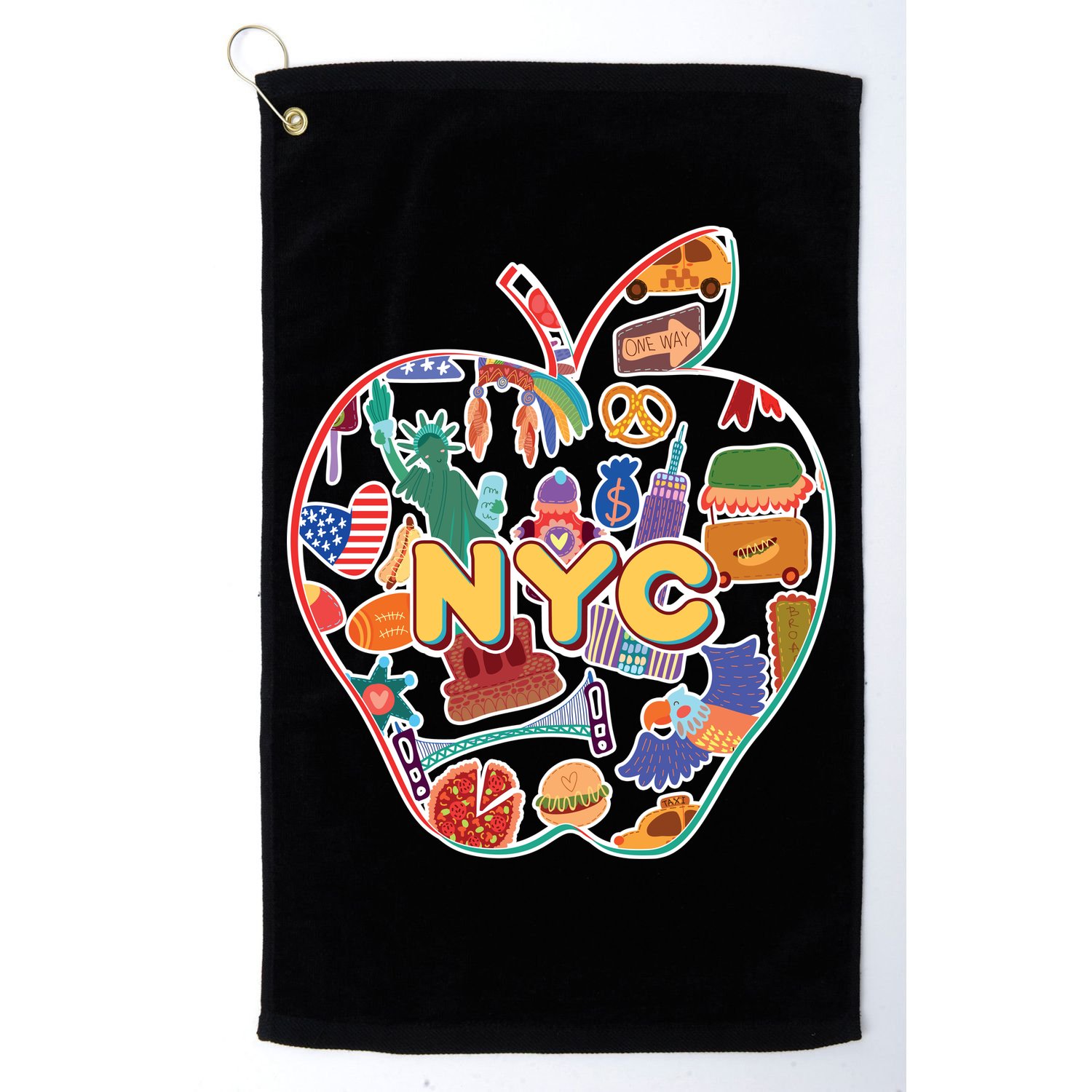 NYC Apple Doodle Golf Towel