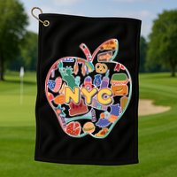 NYC Apple Doodle Golf Towel