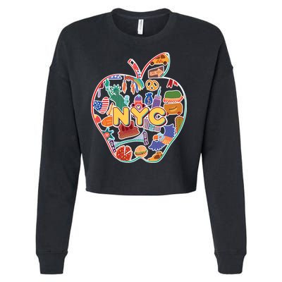 NYC Apple Doodle Cropped Pullover Crew