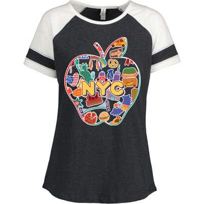 NYC Apple Doodle Enza Ladies Jersey Colorblock Tee