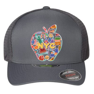 NYC Apple Doodle Flexfit Unipanel Trucker Cap