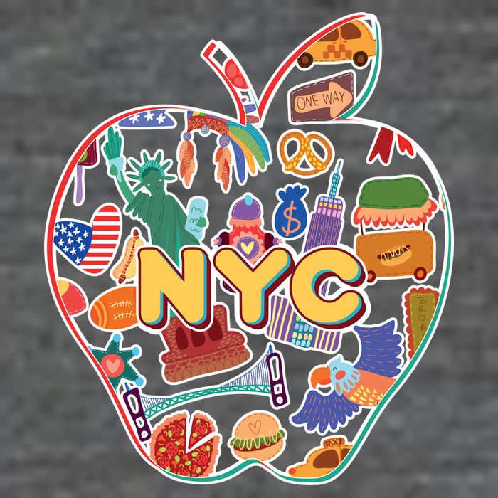 NYC Apple Doodle 7-Panel Snapback Hat