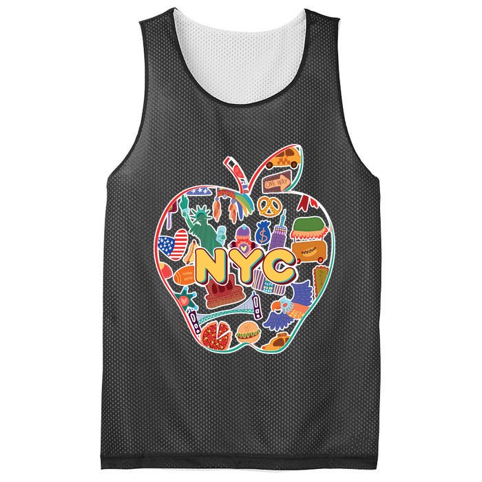 NYC Apple Doodle Mesh Reversible Basketball Jersey Tank