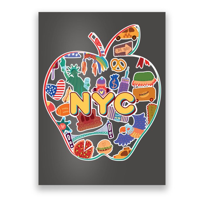 NYC Apple Doodle Poster