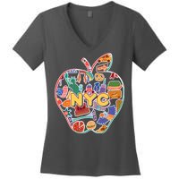 NYC Apple Doodle Women's V-Neck T-Shirt