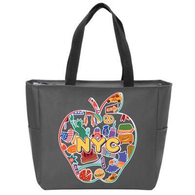 NYC Apple Doodle Zip Tote Bag