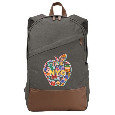 NYC Apple Doodle Cotton Canvas Backpack