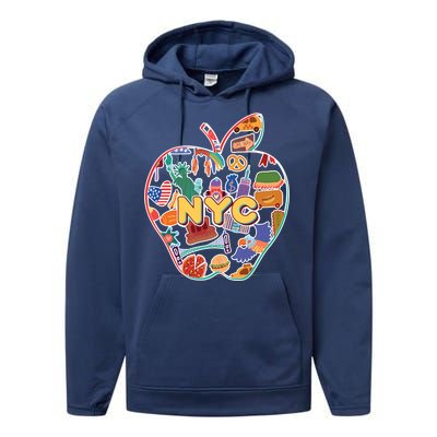 NYC Apple Doodle Performance Fleece Hoodie