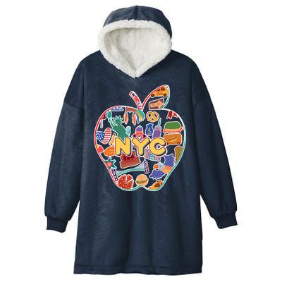 NYC Apple Doodle Hooded Wearable Blanket