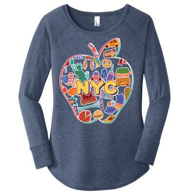 NYC Apple Doodle Women's Perfect Tri Tunic Long Sleeve Shirt