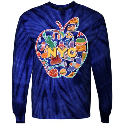 NYC Apple Doodle Tie-Dye Long Sleeve Shirt