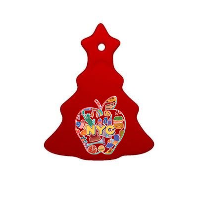 NYC Apple Doodle Ceramic Tree Ornament