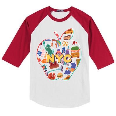 NYC Apple Doodle Kids Colorblock Raglan Jersey