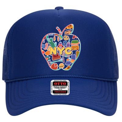 NYC Apple Doodle High Crown Mesh Back Trucker Hat