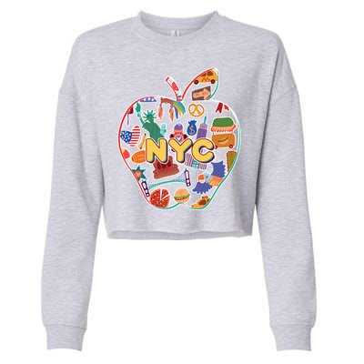 NYC Apple Doodle Cropped Pullover Crew