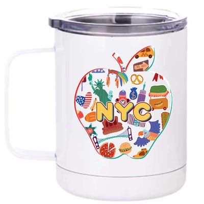 NYC Apple Doodle 12 oz Stainless Steel Tumbler Cup