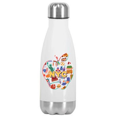 NYC Apple Doodle Stainless Steel Insulated Water Bottle