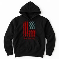 NYC New York City Vintage American Grunge Flag Hoodie