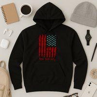 NYC New York City Vintage American Grunge Flag Hoodie