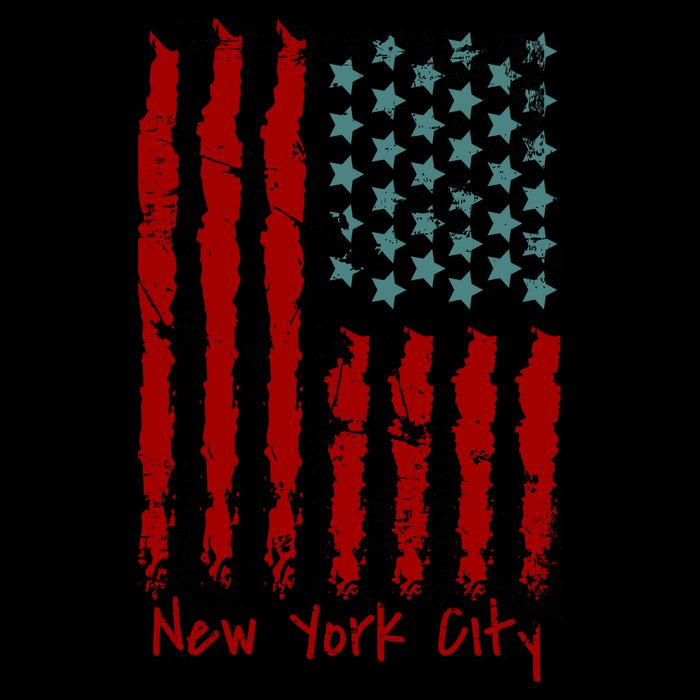 NYC New York City Vintage American Grunge Flag Hoodie