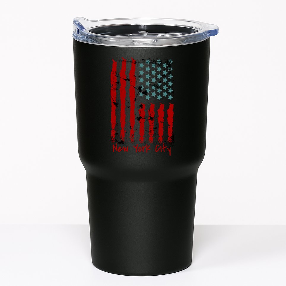 NYC New York City Vintage American Grunge Flag Tumbler
