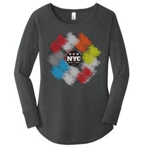 NYC New York City Vinyl Record Women's Perfect Tri Tunic Long Sleeve Shirt