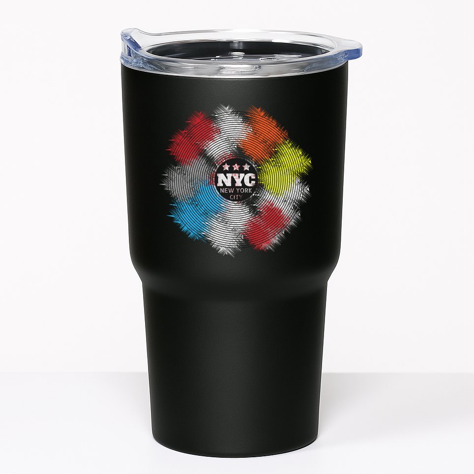 NYC New York City Vinyl Record Tumbler