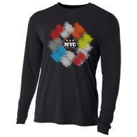 NYC New York City Vinyl Record Cooling Performance Long Sleeve Crew