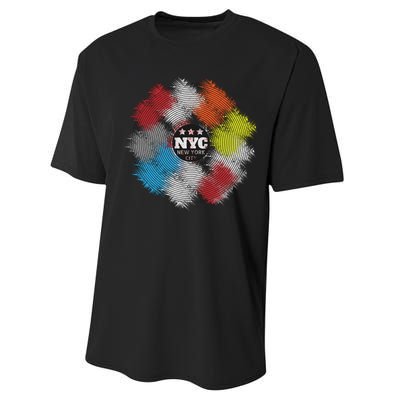 NYC New York City Vinyl Record Performance Sprint T-Shirt