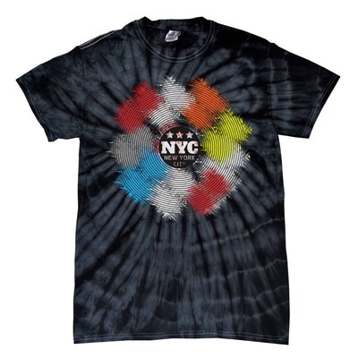 NYC New York City Vinyl Record Tie-Dye T-Shirt