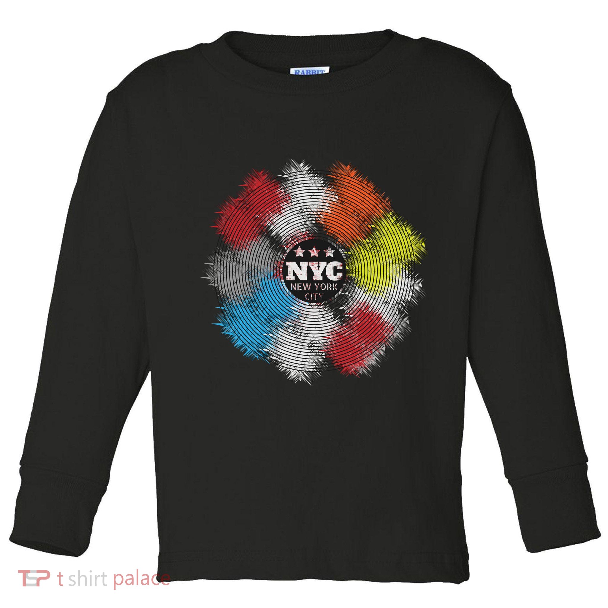 NYC New York City Vinyl Record Toddler Long Sleeve Shirt