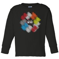 NYC New York City Vinyl Record Toddler Long Sleeve Shirt