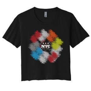 NYC New York City Vinyl Record Women's Crop Top Tee