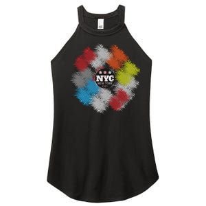 NYC New York City Vinyl Record Women's Perfect Tri Rocker Tank