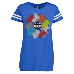 NYC New York City Vinyl Record Enza Ladies Jersey Football T-Shirt