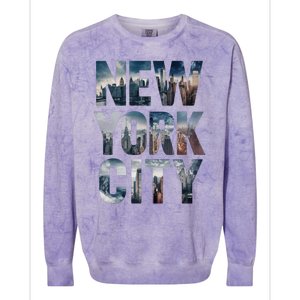 New York City New York City Skylines Statue Of Liberty Meaningful Gift Colorblast Crewneck Sweatshirt