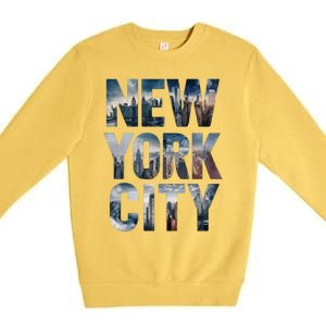 New York City New York City Skylines Statue Of Liberty Meaningful Gift Premium Crewneck Sweatshirt