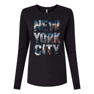 New York City New York City Skylines Statue Of Liberty Meaningful Gift Womens Cotton Relaxed Long Sleeve T-Shirt