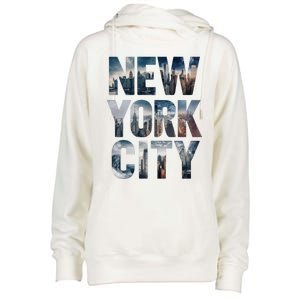 New York City New York City Skylines Statue Of Liberty Meaningful Gift Womens Funnel Neck Pullover Hood