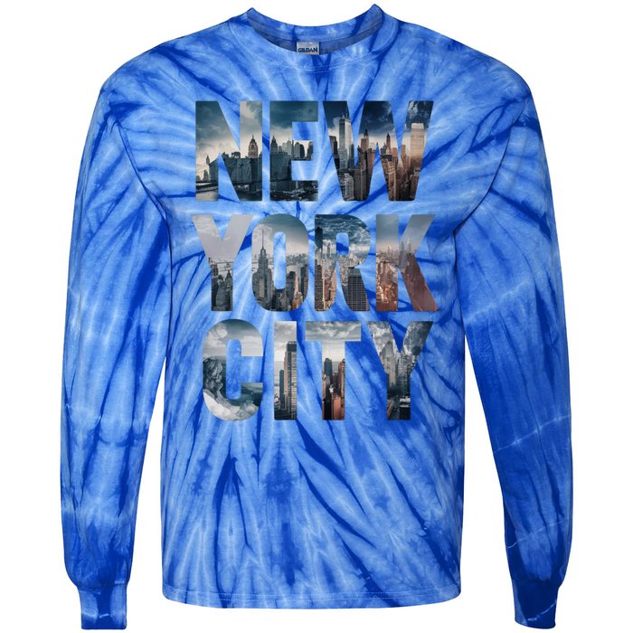 New York City New York City Skylines Statue Of Liberty Meaningful Gift Tie-Dye Long Sleeve Shirt