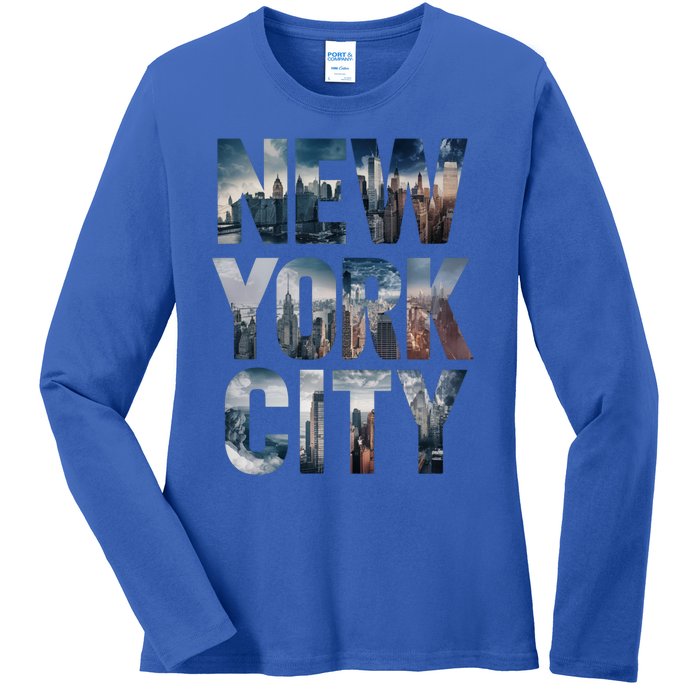 New York City New York City Skylines Statue Of Liberty Meaningful Gift Ladies Long Sleeve Shirt