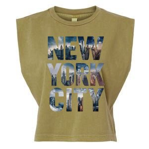 New York City New York City Skylines Statue Of Liberty Meaningful Gift Garment-Dyed Women's Muscle Tee