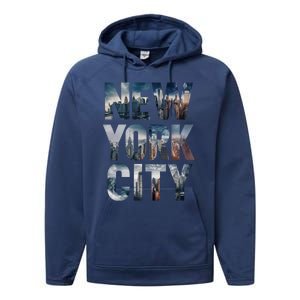 New York City New York City Skylines Statue Of Liberty Meaningful Gift Performance Fleece Hoodie