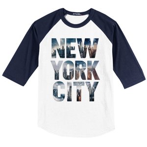 New York City New York City Skylines Statue Of Liberty Meaningful Gift Baseball Sleeve Shirt