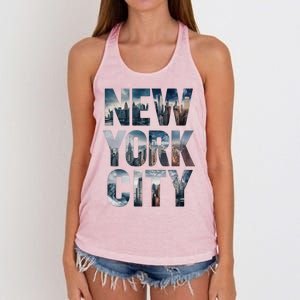 New York City New York City Skylines Statue Of Liberty Meaningful Gift Women's Knotted Racerback Tank