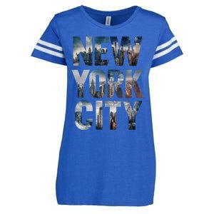 New York City New York City Skylines Statue Of Liberty Meaningful Gift Enza Ladies Jersey Football T-Shirt