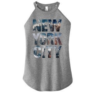 New York City New York City Skylines Statue Of Liberty Meaningful Gift Women's Perfect Tri Rocker Tank