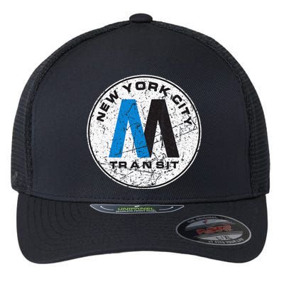 New York City Transit Mta Train Retro New York Flexfit Unipanel Trucker Cap