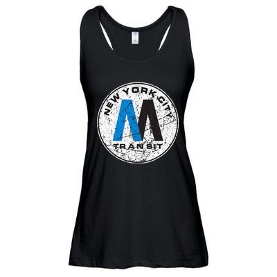 New York City Transit Mta Train Retro New York Ladies Essential Flowy Tank