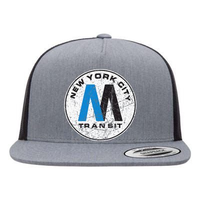 New York City Transit Mta Train Retro New York Flat Bill Trucker Hat